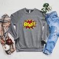 BANG Pop Art Comic Book Speech Bubbles Street Graffiti Art Raglan Sleeve Sweatshirt Deep Heather