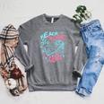 Beach Book Club Seashell Starfish Summer Vacation Hawaii Raglan Sleeve Sweatshirt Deep Heather