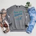 Beach Book Lover Summer Bookish Book Girl Summer Raglan Sleeve Sweatshirt Deep Heather