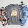 The Bible Book Of Emergency Numbers Religious Christian Raglan Sleeve Sweatshirt Deep Heather