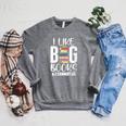 I LIKE BIG BOOKS & CANNOT LIE Reading Lover Pun Quote Raglan Sleeve Sweatshirt Deep Heather