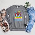 Blessed By God Loved By Jesus Book Lovers Raglan Sleeve Sweatshirt Deep Heather