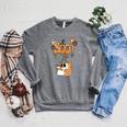 Boo Kids Book Lover Ghost Halloween Librarian Raglan Sleeve Sweatshirt Deep Heather