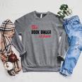 The Book Binder Is Here Raglan Sleeve Sweatshirt Deep Heather