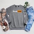 Book Club Logo For Novel Literature Reading Lover Raglan Sleeve Sweatshirt Deep Heather