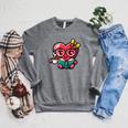 Book Coffee Valentines Cute Heart Lover Women Girl Raglan Sleeve Sweatshirt Deep Heather