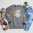 A Book A Day Keeps Reality Away Bookworm Raglan Sleeve Sweatshirt Deep Heather
