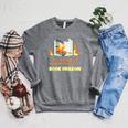 Book Dragon Librarian Book Lovers Raglan Sleeve Sweatshirt Deep Heather