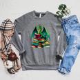 Book Dragon Reading Books Raglan Sleeve Sweatshirt Deep Heather