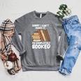 Book Fans Sorry I Can't Make It I'm Completely Booked Reader Premium Tri-Blend Raglan Sleeve Sweatshirt Deep Heather