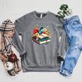 Book Flowers And Butterfly Beautiful Reading Reader Raglan Sleeve Sweatshirt Deep Heather