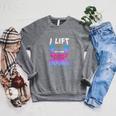 Book Lover Gym Quote I Lift So Can Carry Raglan Sleeve Sweatshirt Deep Heather