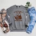 Book Lover Opossum Bookish Reader Feral Readers Book Club Raglan Sleeve Sweatshirt Deep Heather