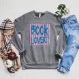 Book Lover Reading Enthusiast Bold Stripes Comfort Colors Crop Top Raglan Sleeve Sweatshirt Deep Heather