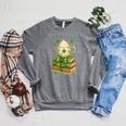 Book Lover St Patricks Day Teacher Cosy Librarycore Raglan Sleeve Sweatshirt Deep Heather
