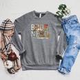 Book Nerd Vintage Floral Aesthetic Leopard Print Raglan Sleeve Sweatshirt Deep Heather