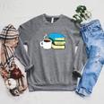 Book Reading And Coffee Books And Coffee Raglan Sleeve Sweatshirt Deep Heather