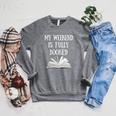 Book Reading Quote My Weekend Is Fully Booked Reader Raglan Sleeve Sweatshirt Deep Heather Book Reading Quote My Weekend Is Fully Booked Reader Raglan Sleeve Sweatshirt Deep Heather