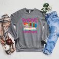 Book Reading Reading Is My Superpower Raglan Sleeve Sweatshirt Deep Heather