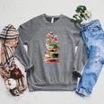 Book Stack With Flowers Reading Lover Bookish Raglan Sleeve Sweatshirt Deep Heather Book Stack With Flowers Reading Lover Bookish Raglan Sleeve Sweatshirt Deep Heather