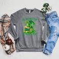 All Booked For St Patrick's Day Fun Dragon For Men Women Kid Raglan Sleeve Sweatshirt Deep Heather