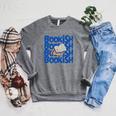 Bookish Fun Inspiring Women Reading Books Raglan Sleeve Sweatshirt Deep Heather
