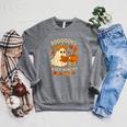 Books And BER Months Fall Librarian Reading Halloween Raglan Sleeve Sweatshirt Deep Heather