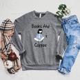 Books And Coffee Girl Raglan Sleeve Sweatshirt Deep Heather