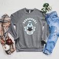Books Reader Creepy Horror On Halloween Ghost Reading Raglan Sleeve Sweatshirt Deep Heather
