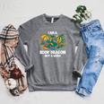Bookworm Books Reading I Am A Book Dragon Raglan Sleeve Sweatshirt Deep Heather