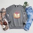 Bookworm Heart Librarian Book Nerd Library Reading Raglan Sleeve Sweatshirt Deep Heather