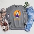 Boooks Moon Ghost Reading Halloween Bookworm Librarian Book Raglan Sleeve Sweatshirt Deep Heather