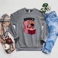 BOOOKS Zombie Dog Reading a Book Halloween Teacher For Men Women Kids Raglan Sleeve Sweatshirt Deep Heather BOOOKS Zombie Dog Reading a Book Halloween Teacher For Men Women Kids Raglan Sleeve Sweatshirt Deep Heather