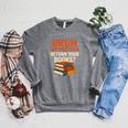 Bruh Did You Even Return Your Books Typography Premium Tri-Blend Raglan Sleeve Sweatshirt Deep Heather