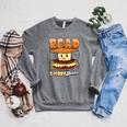 Camping Reading Fun Book Lover Camper Librarian Raglan Sleeve Sweatshirt Deep Heather