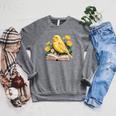 Canary Bird Floral Book Yellow Bird Reading Bookish Teacher Raglan Sleeve Sweatshirt Deep Heather Canary Bird Floral Book Yellow Bird Reading Bookish Teacher Raglan Sleeve Sweatshirt Deep Heather
