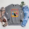 Caring For Your Evil Cat Retro Dark Humor Book Cover Raglan Sleeve Sweatshirt Deep Heather
