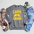 Carpe Librum Latin Language Lover Book Reading LIterary Raglan Sleeve Sweatshirt Deep Heather Carpe Librum Latin Language Lover Book Reading LIterary Raglan Sleeve Sweatshirt Deep Heather