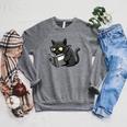 Cat Reading a Book Nerd Kitty Bookworm Raglan Sleeve Sweatshirt Deep Heather Cat Reading a Book Nerd Kitty Bookworm Raglan Sleeve Sweatshirt Deep Heather