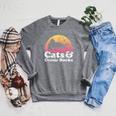 Cats And Comic Books Or Women's Cat And Comic Book Raglan Sleeve Sweatshirt Deep Heather