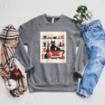 Cats Music Books Lover Essentials Red Retro Silkscreen Raglan Sleeve Sweatshirt Deep Heather Cats Music Books Lover Essentials Red Retro Silkscreen Raglan Sleeve Sweatshirt Deep Heather