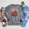 Chapter 67 Floral Book Stack Raglan Sleeve Sweatshirt Deep Heather