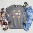 Christmas Book Lover Reading Reader Men Women Kids Xmas Raglan Sleeve Sweatshirt Deep Heather