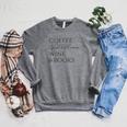 Coffee Wildflowers Wine & Books Raglan Sleeve Sweatshirt Deep Heather Coffee Wildflowers Wine & Books Raglan Sleeve Sweatshirt Deep Heather