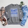 Coquette Book Lover Preppy Blue Stripes Bookworm Reading Raglan Sleeve Sweatshirt Deep Heather