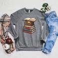 Cozy Reading Nook Between Books Book Lover Aesthetic Raglan Sleeve Sweatshirt Deep Heather