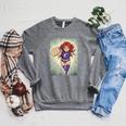 The Crimson Crescent 90s Retro Comic Book Superheroine Art Raglan Sleeve Sweatshirt Deep Heather