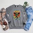 Cthulhu Lord Of Madness Vintage Comic Book Cover Raglan Sleeve Sweatshirt Deep Heather