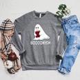Cute Bookish Halloween Ghost Readers And Book Lovers Raglan Sleeve Sweatshirt Deep Heather