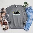 Cute Cat On Book Fun Flower Feline Pet Lover Premium Tri-Blend Raglan Sleeve Sweatshirt Deep Heather